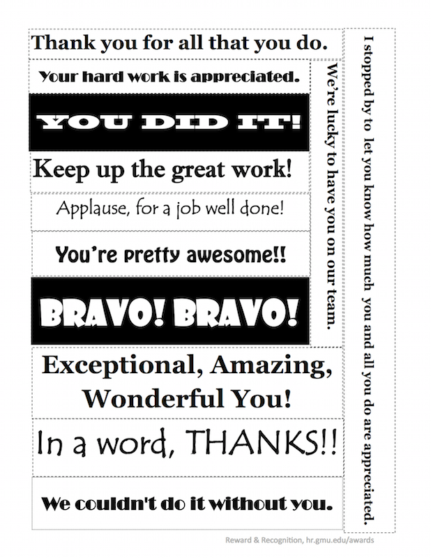 Recognition Printable Phrases